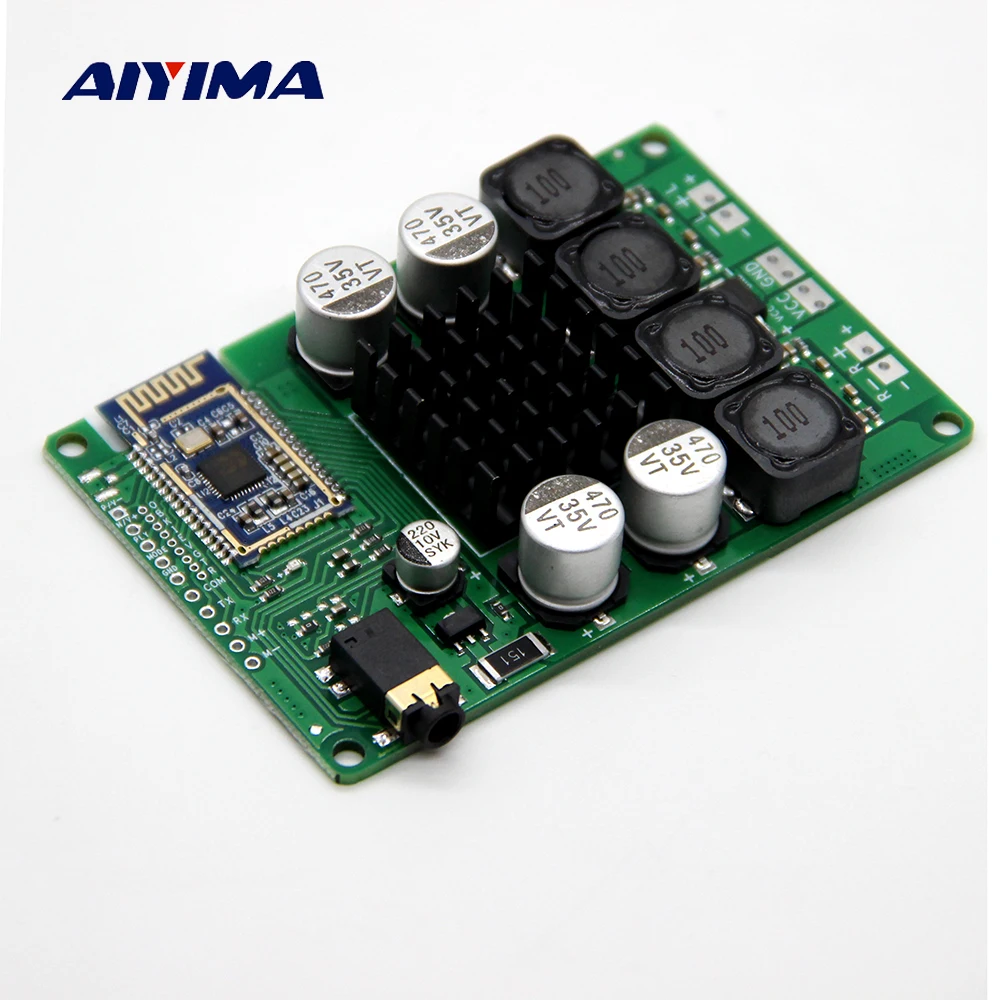 AIYIMA Bluetooth усилитель плата TPA3116 усилители 2*50 Вт Bluetooth 5,0 приемник Поддержка AUX последовательная команда изменение имени пароль