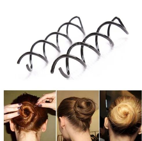 

1/5PCS Black Spiral Spin Screw Pin Hair Twist Barrette Women Hairpins Styling Tool