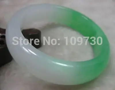 

00867 NATURE BEAUTIFUL GREEN WHITE JADE JADEITE BRACELET BANGLE 59MM