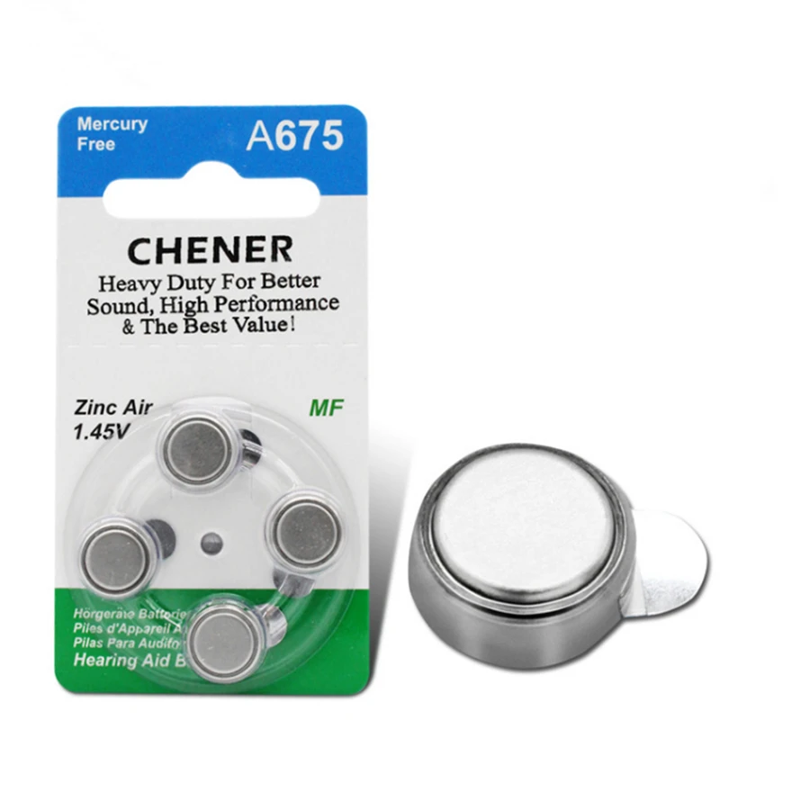 

20x A675 zinc air button battery 700mAh strong stability hearing aid battery