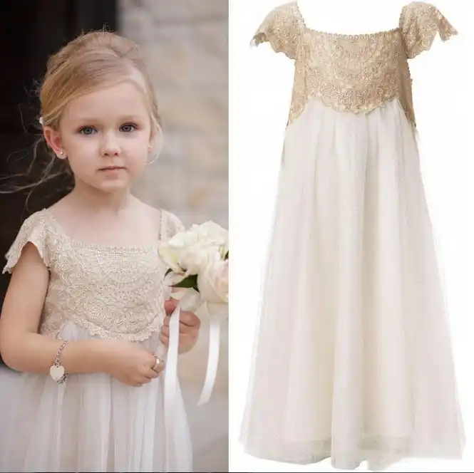 white boho girls dress