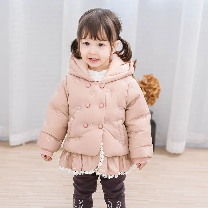 

kids down coat with hood girls down jacket kids winter coats baby winter warm down jacket 2018 Fashion New baby kids clothes