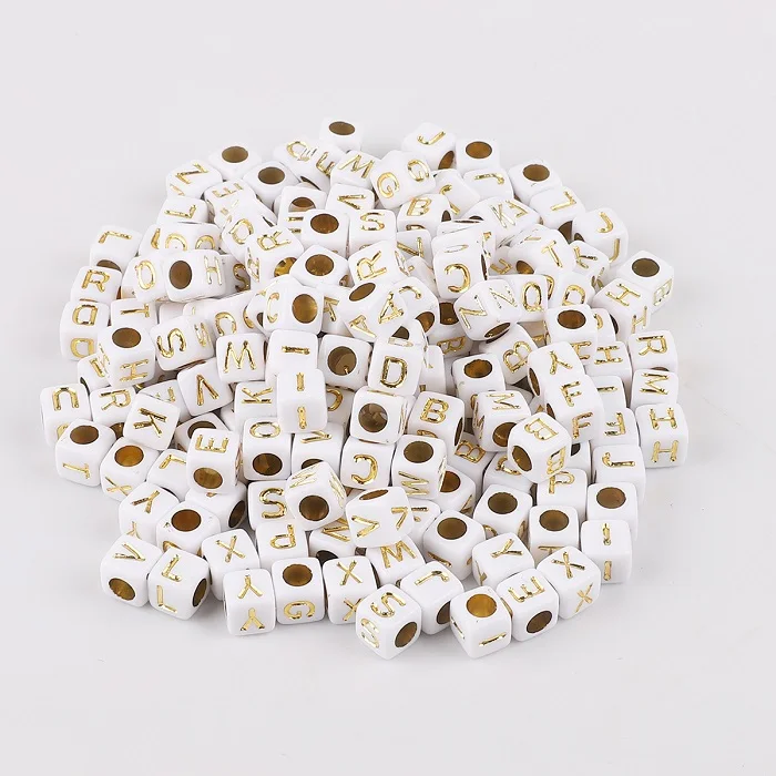 100 шт 6 мм Смешанные Квадратные бусины с буквами алфавита для DIY Подвески браслет ожерелье для самостоятельного изготовления ювелирных изделий Аксессуары ремесла - Цвет: Type 6