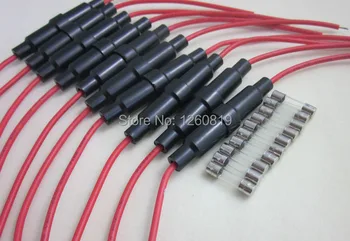 

10pcs 5x20mm AGC Fuse Holder 22 AWG Fuse Holder Inline Screw Type with 1A Amp Glass Fast Blow Fuse