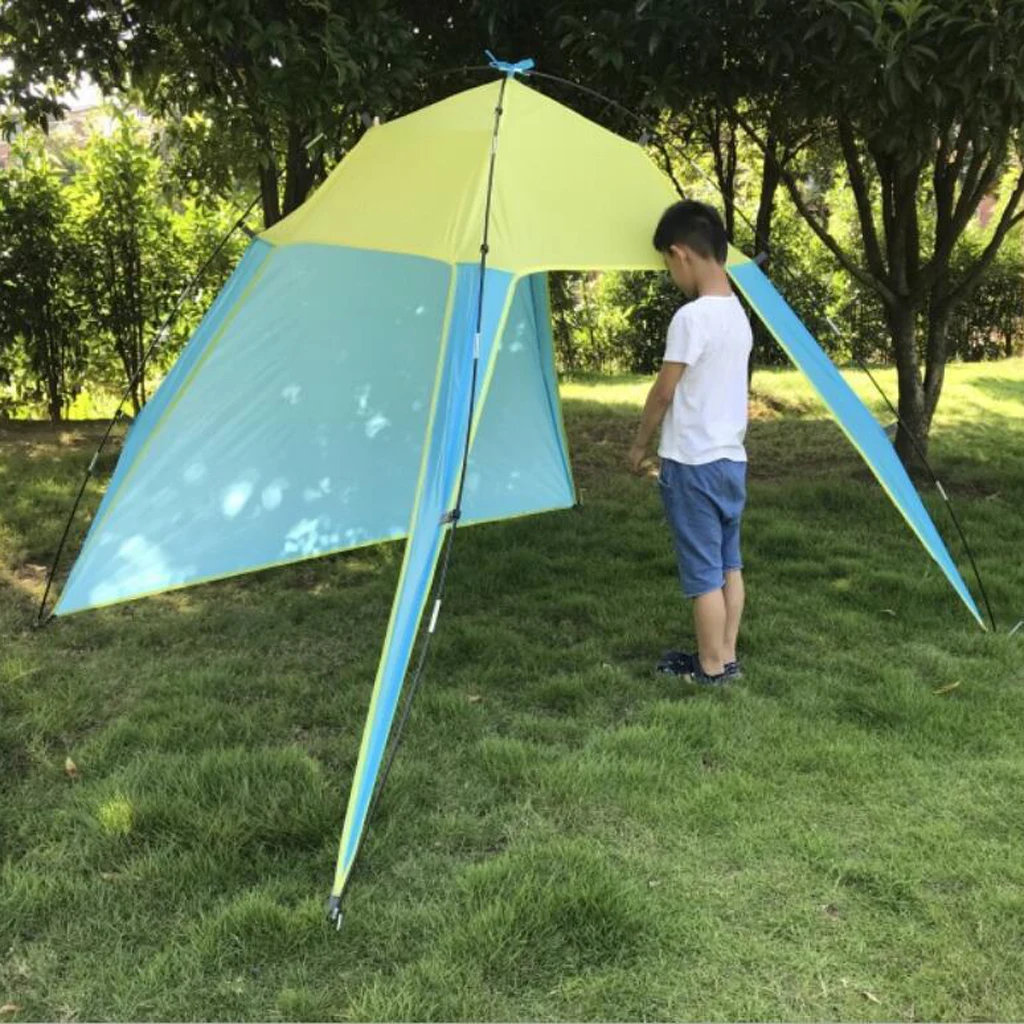 

Portable Beach Canopy Tent Sun Shade Shelter Outdoor Camping Triangle Tent Instant Waterproof Sunshade with Side Wall