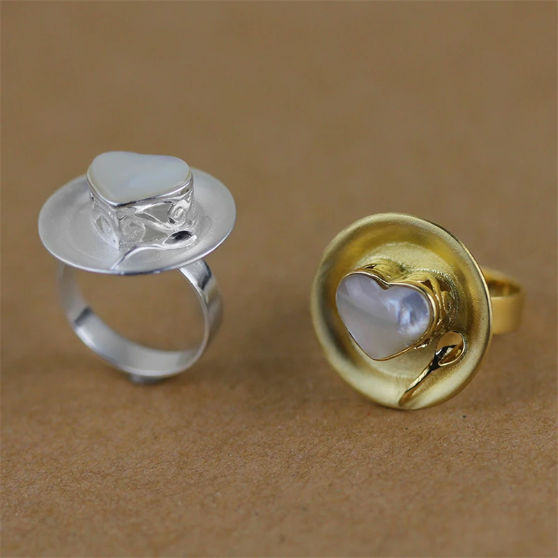 Lotus Fun Real 925 Sterling Silver Natural Handmade Love Heart Cake & Spoon Designer Fine Jewelry Afternoon Dating Female Rings