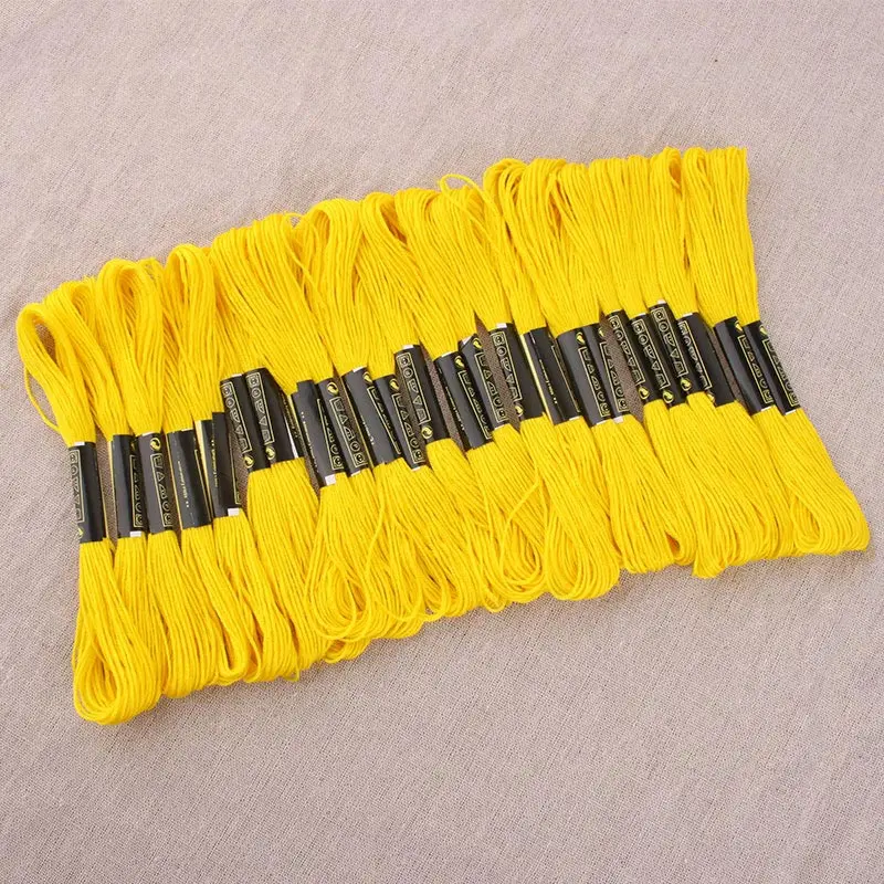 yellow(24 pcs) Oneroom 24 белый черный красный золотой крест нитки для вышивания крестиком вышивка нить проводка линия ручной заполнения линия из хлопка - Цвет: yellow(24 pcs)