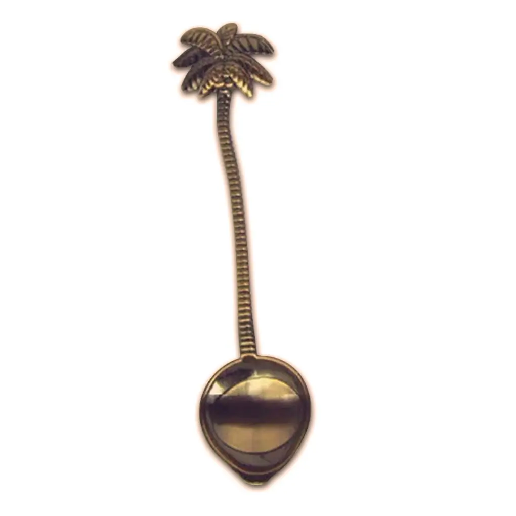 

Coconut Tree Tea Coffee Spoon Ice Cream Small Decoration Spoon Vintage royal style Zine Alloy Gift for Bar Party