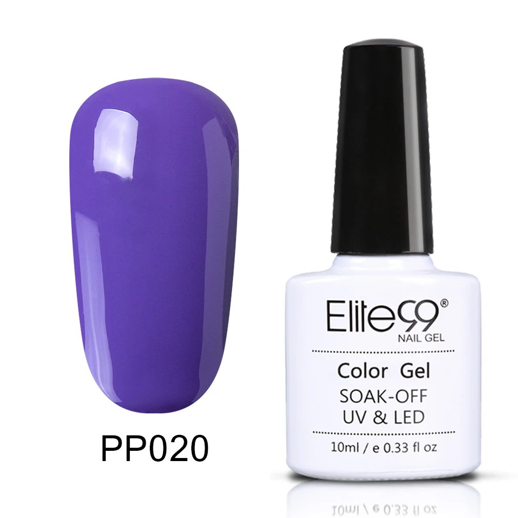 PP020 Elite99 10 мл фиолетовый серия лак Полупостоянный гель для ногтей эмаль лак для ногтей гель лак замочить от DIY основа верхнее покрытие УФ светодиодный гель - Цвет: PP020