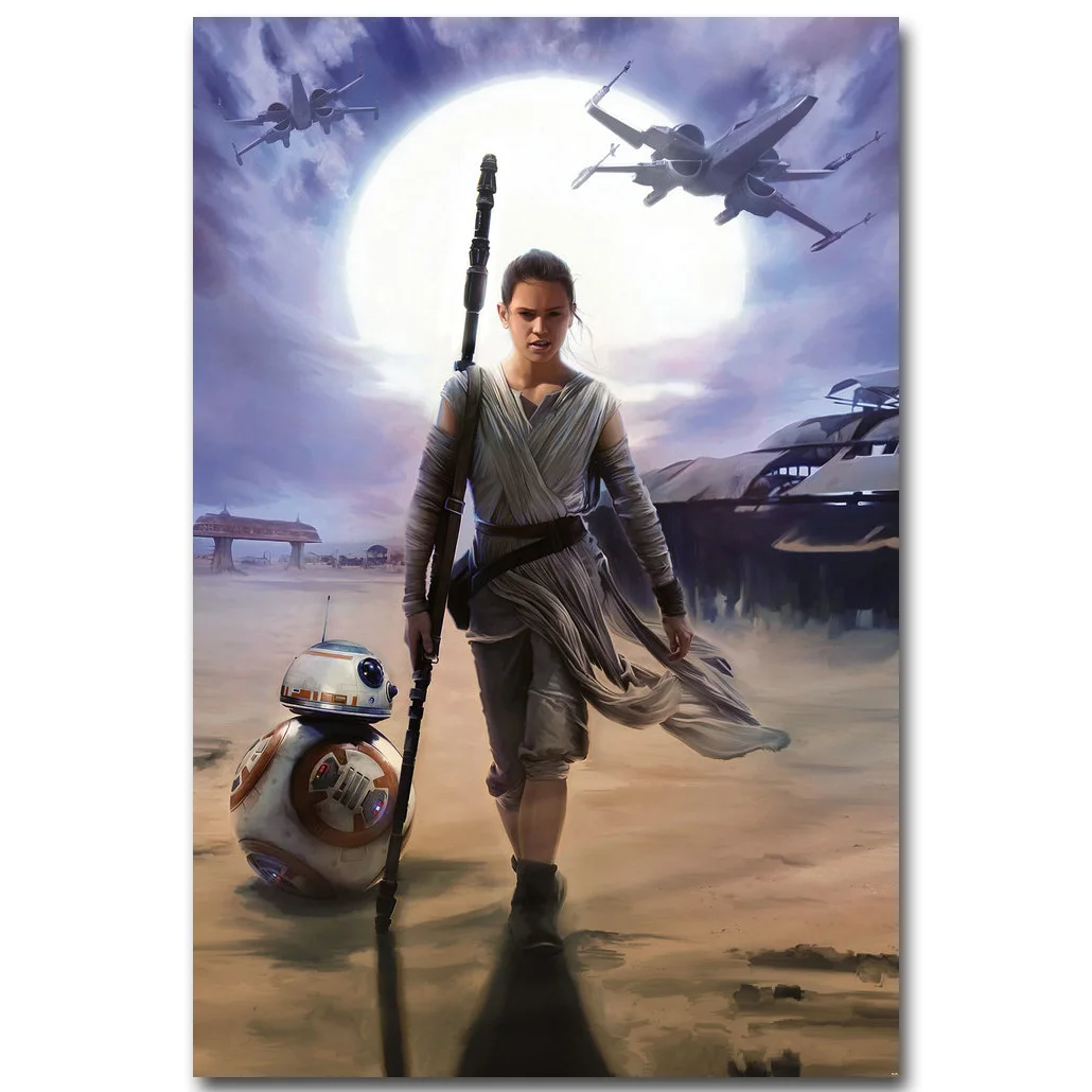 Художественный постер из шелковой ткани REY - Star Wars 7 13x20 24x36 дюймов картина фильма