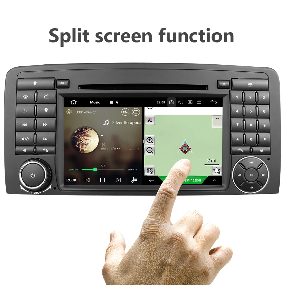 Best Eunavi 2 din Octa core Android 9 Car radio dvd gps for Mercedes Benz R Class W251 2006-2013 R280 R300 R320 R350 multimedia dsp 2