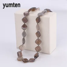 Yumte серое ожерелье из агата бриллиантовые ожерелья женские Eiki