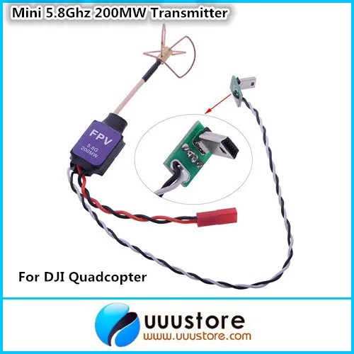 

2014 New,Mini 5.8G 5.8Ghz FPV 200MW Audio Video AV Transmitter w/Clover Antenna for DJI Phantom F450 F550 Gopro Camere FPV