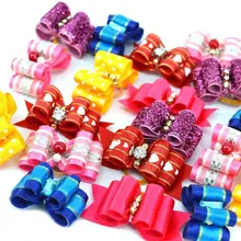 10 unids/set pet puppy dog hair bows horquilla de flores de lujo groming productos accesorios tocado