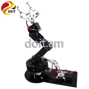 

6 dof Robot Arm+6PCS High Torque Servos(Metal gear)+Mechanical Claw + Large Metal Base+Full Metal Plate