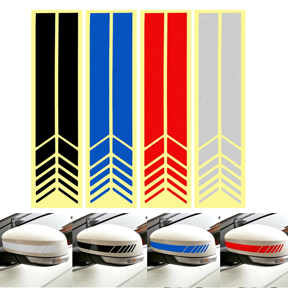 

4 Colors Rearview Mirror Decals DIY Car Sticker Reflective Car-styling Decoration Exterior Accessories Car Stickers