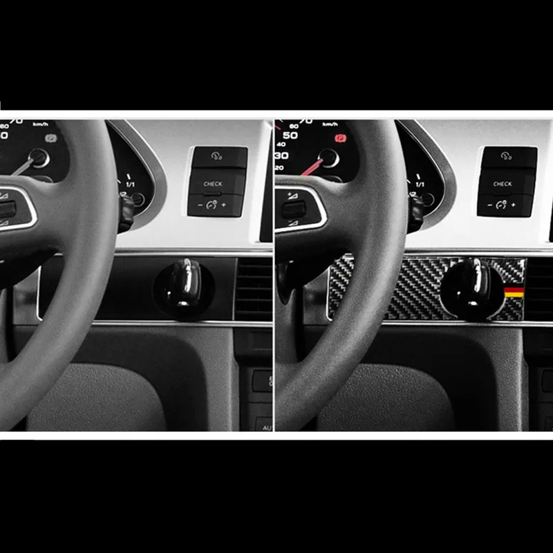 Углеродное волокно приборной панели автомобиля Замочная скважина рамка Крышка отделка для Audi A6 C5 C6 2005-2011 интерьер автомобиля с левосторонним управлением вентиляционное отверстие панели декоративные наклейки