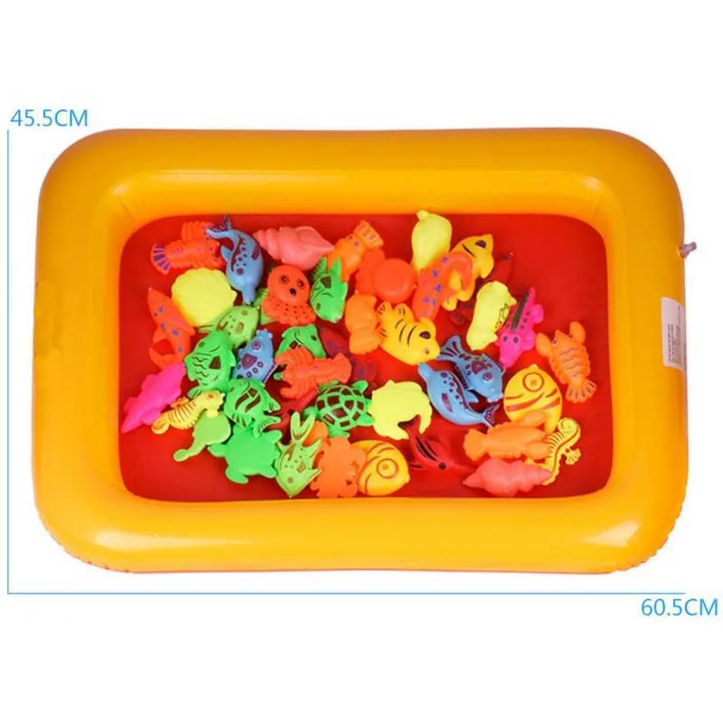 HziriP 50 шт./лот, надувной бассейн, магнитная детская игрушка для рыбалки, игра для моделирования, рыбный пруд, уличные рыболовные игрушки для детей, подарки