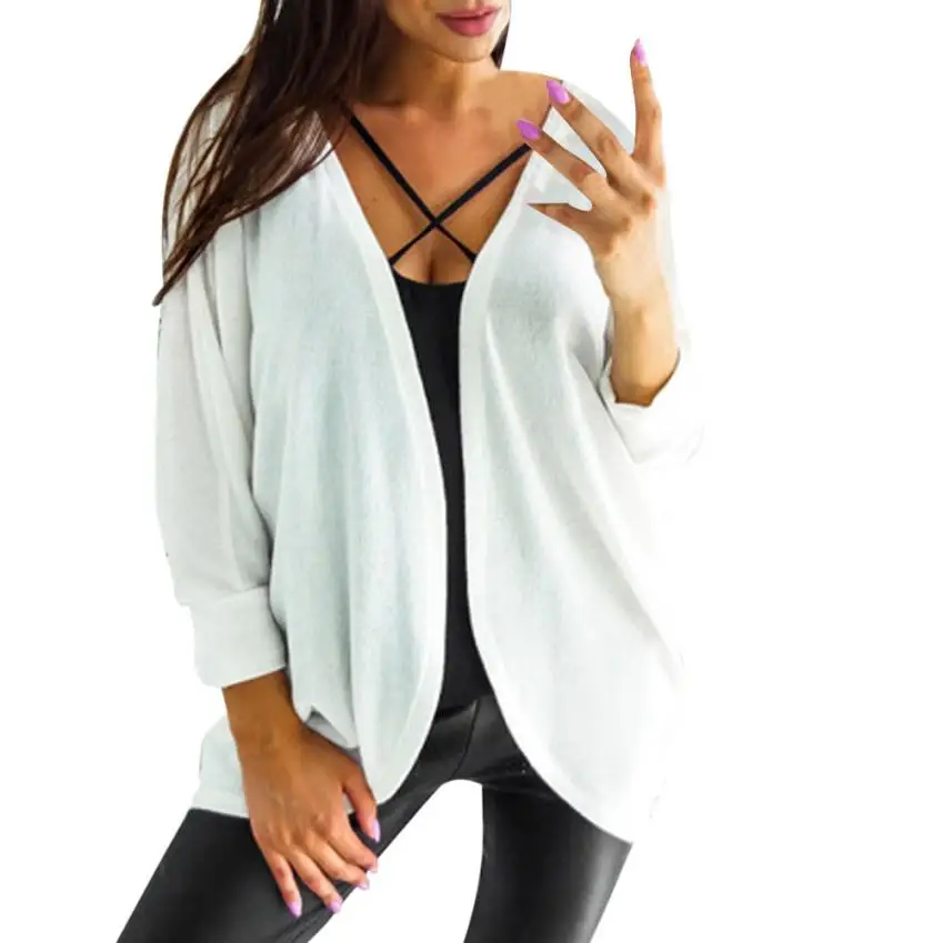 HAMBODER 2018 Womens Kintted Cardigan Sweater Asymmetric Hem Long Sleeve Coat Tops Casual Fashion Coats 18July4 Coats