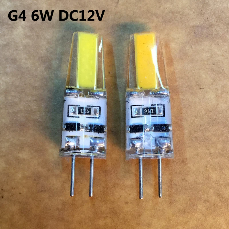 

G4 LED DC 12V G4 Light 6W High Quality LED G4 COB Lamp Bulb Chandelier Lamps Replace Halogen LED Light 4pcs/lot