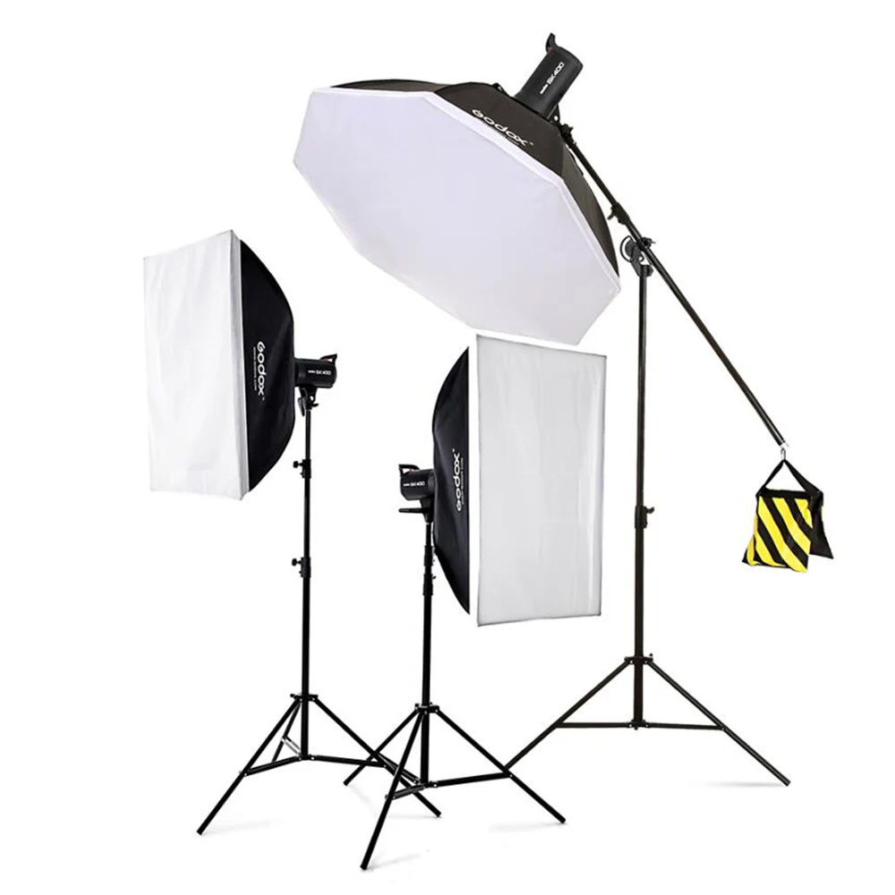 Бесплатная доставка DHL 1200W Godox SK400 3x400 W Фотостудия Flash Lighting софтбокс световая