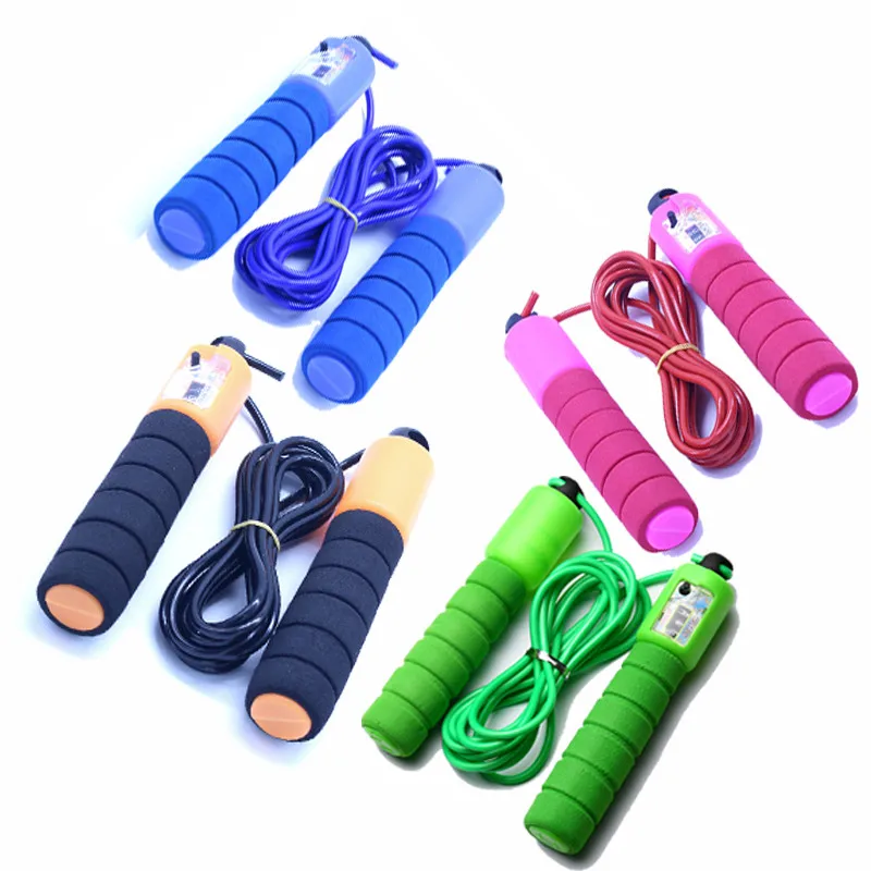 

Adjustable count handle Jump Ropes Sports Fitness Adjustable Fast Speed Counting Skipping Wire PVC jump rope Sponge