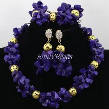 Мода Нигерии бисером Ожерелья для мужчин Наборы для ухода за кожей для Для женщин в африканском стиле фиолетовый коралловый Бусины комплект ювелирных изделий Лидер оптовых продаж cj620