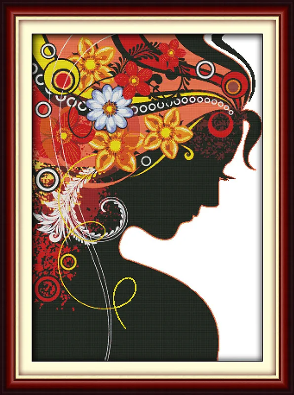

Fairy Flower woman Printed Canvas DMC Counted Chinese Cross Stitch Kits printed Cross-stitch set Embroidery Needlework