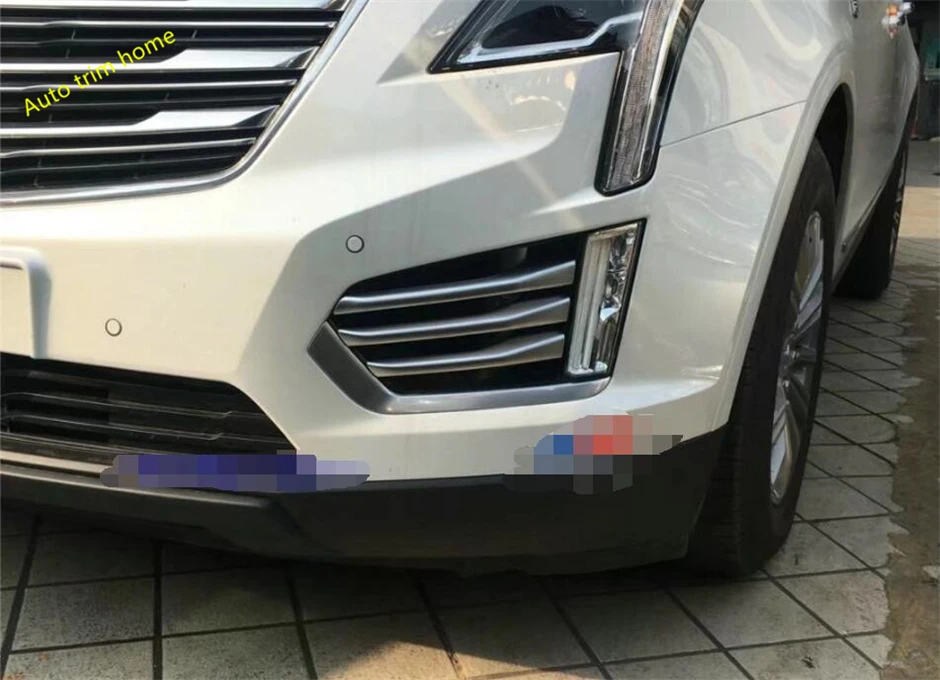 

Lapetus Front Face Lights Fog Lamp Eyebrow Eyelid Overlay Strip Molding Garnish Cover Trim Fit For Cadillac XT5 2017 2018 2019