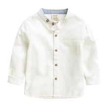 Рубашки с длинными рукавами для мальчиков Новинка года, белая детская одежда весенне-Осенняя детская рубашка рубашки для мальчиков 1-7 лет