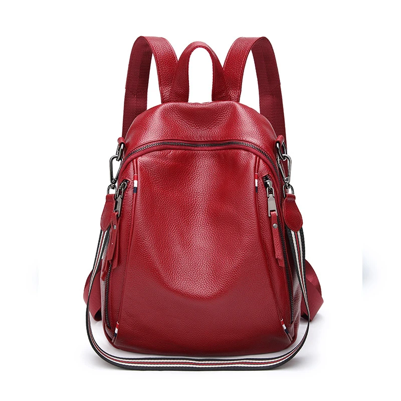 2018 New Fashion Genuine Leather Women Backpacks High Quality Female Real Natural Leather Ladies Girl Student Casual Backpack