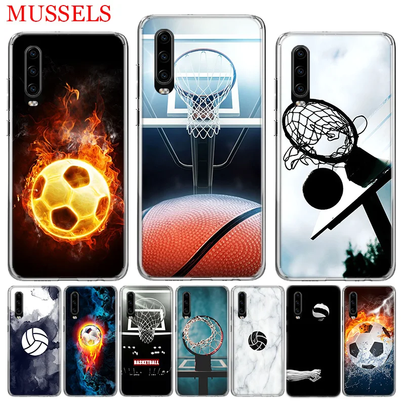

Basketball Football Soccer Phone Case for Huawei P30 P20 Mate 20 10 Pro P10 Lite P Smart + Plus 2019 Cover Shell Capa Coque