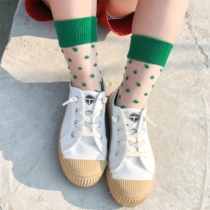 

crystal socks children's Short cotton baby summer socks for girls boys Breathable thin toddler dot transparent cute school socks