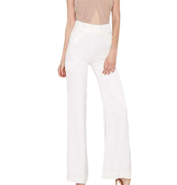 

women wide leg pants with bottons