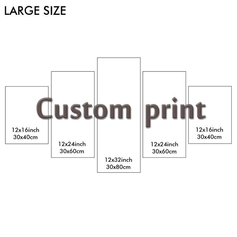 Kaufen Artcozy 5 Panel Benutzerdefinierte Druck Wasserdicht Leinwand Malerei Wandkunst Bilder Wohnkultur Spray Drucke Kunststoffrohr Verpackung