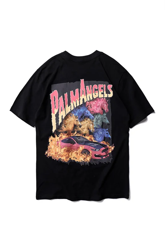 

2019ss Best Quality PA Sports Car Printed Women Men T shirts tees Hiphop Streetwear Men Cotton T shirt Short Sleeve Casual tees