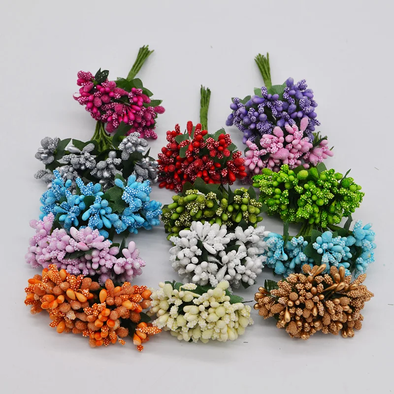 

24pcs/lot Mulberry Stamen Artificial Flowers Stamen /DIY Pistils For Flowers Heads Wedding Party Scrapbooking Craft Decoration