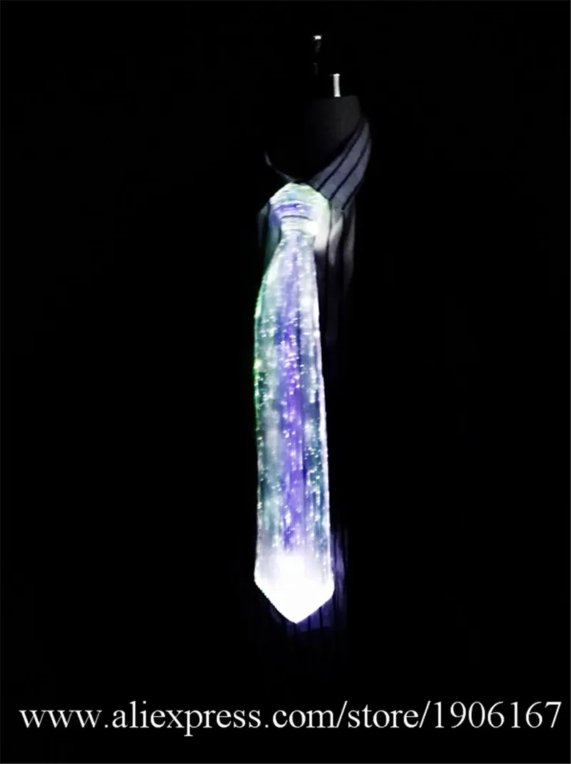 LED fiber light tie party party tie men's light color color stage show tie5