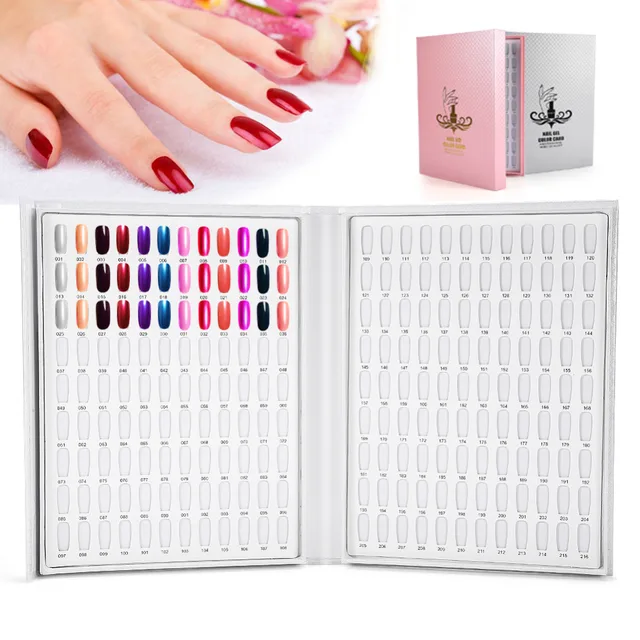 216 Colors Nail Gel Polish Display Chart Salon Color 216 Colors Nail Gel Polish Display Chart Salon Color Card Practic Book Art Showing Shelf Tool