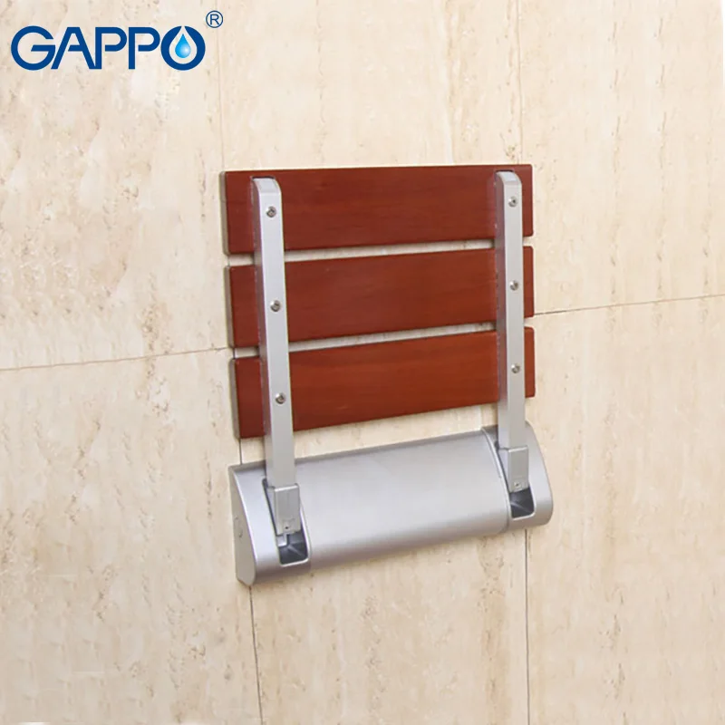GAPPO Wall Mounted Shower Seats Solid wood folding seat bathroom relax chair shower Stool toilet