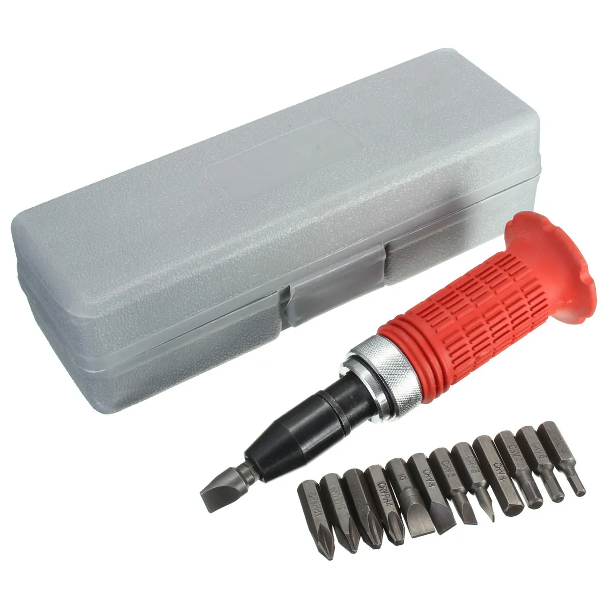 Pro 13pcs Impact Screwdriver Screw Socket Driver Hammer tool With Bits /& Case
