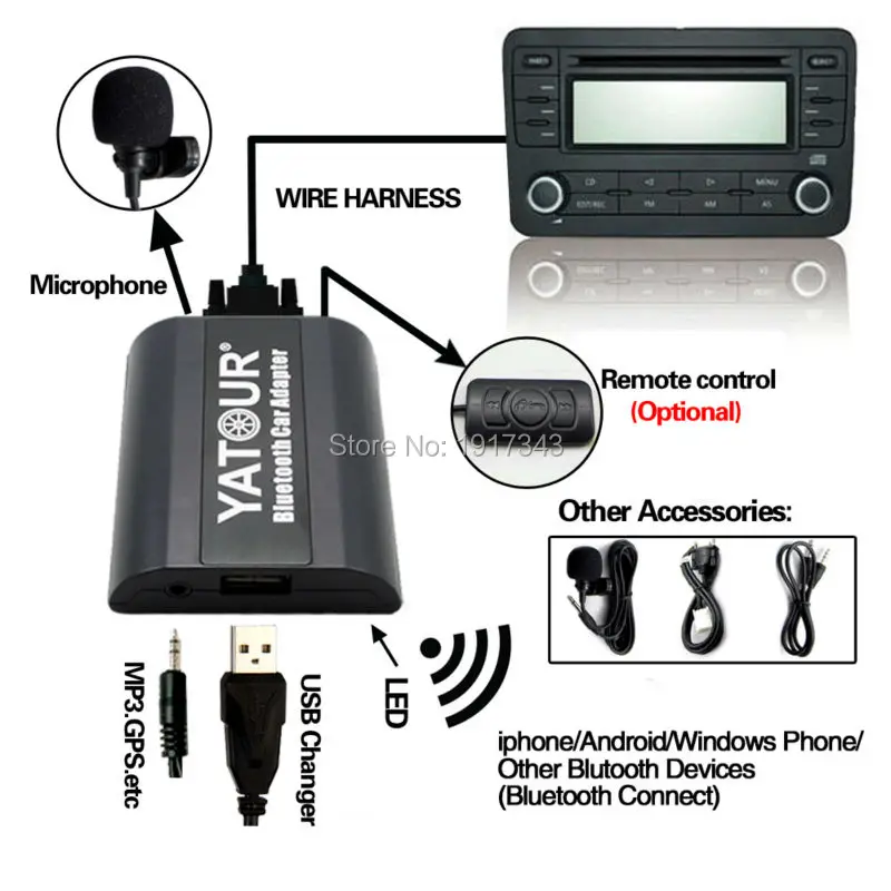 Yatour Bluetooth Автомобильный адаптер Цифровая музыка CD Changer разъем CDC для Alpine Ai-Net IDA/TDA/CDA-78XX серия головное устройство