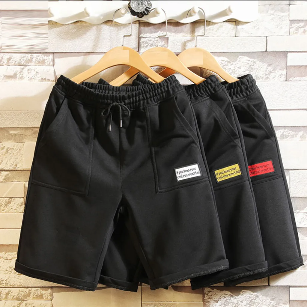 Шорты мужские Pantalones Cortos чистый цвет сплайсинга хлопок мульти-комбинезоны с карманами шорты модные Spodenki Meskie шорты мужские