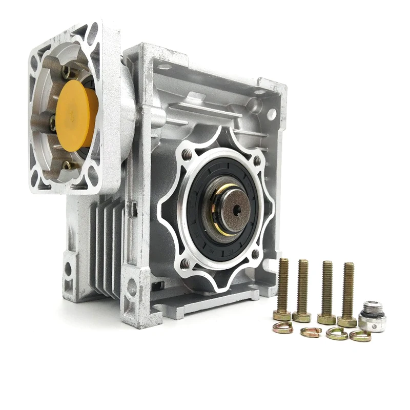 NMRV050 Worm Gearbox Speed Ratio 15:1 Input Bore 14/19mm, Right angle Speed Reducer for NEMA32/34/36/42/52 Servo / Stepper Motor