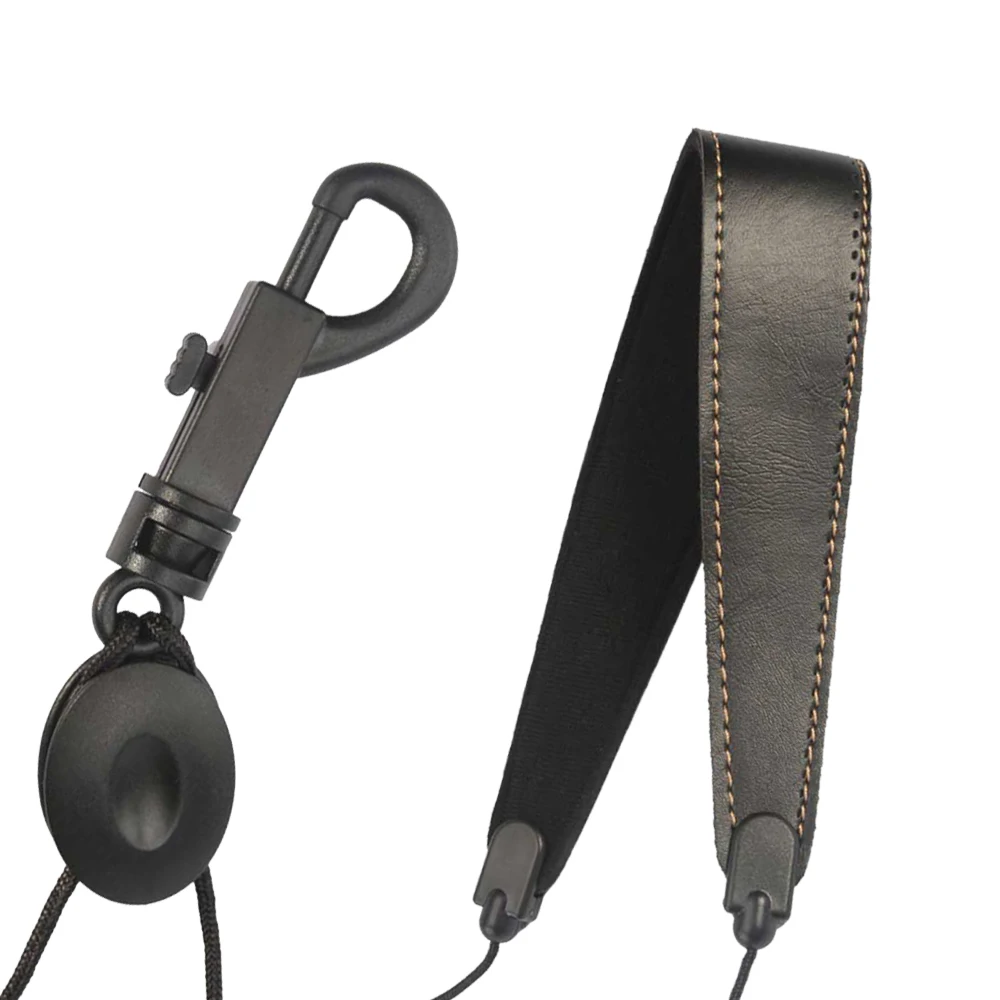 Professional Adjustable Neck Padded Saxophone Strap Soft Leather Snap