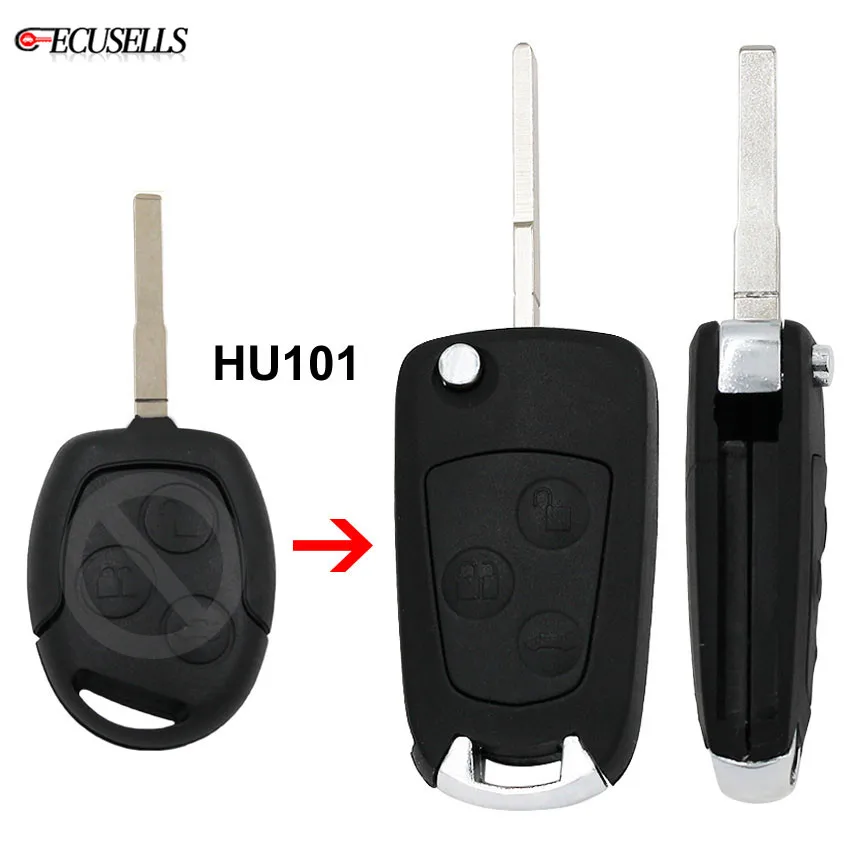 

3 Button Modified Flip Remote Key Case Car Key Shell Housing For Ford Focus Suit Festiva Fusion Ka 2002 2003 2004 2005 2006 2007