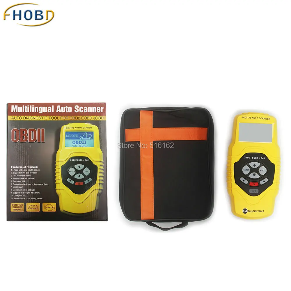 

Quicklynks T79 OBD2 & EOBD & JOBD Support European Japan Korea USA Vehicles OBDII Car Code Scanner