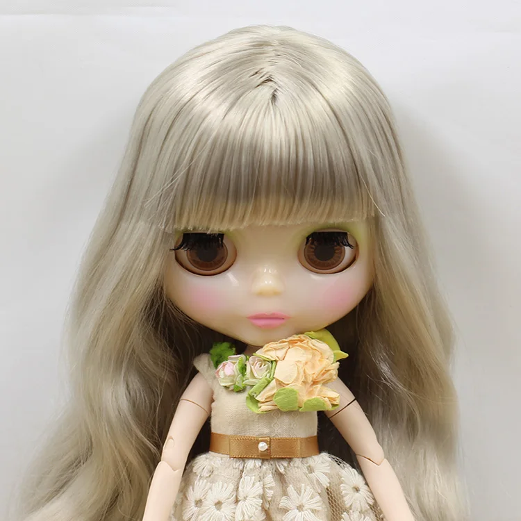 

free shipping factory blyth doll silver grey hair with bangs/fringes joint body transparent face 280BL3167 1/6 30cm bjd