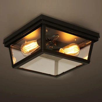 

Industrial Creative Retro Glass Ceiling Lamp Flush Mounted Lamp Lighting For Balcony Hallway Dining Room E27 Bulb CL143