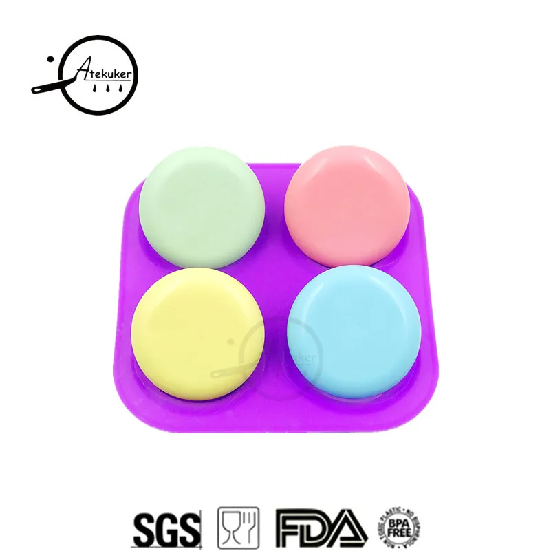 

Atekuker Round Shape DIY Silicone Molds For Soap Making Handmade Soap Mold
